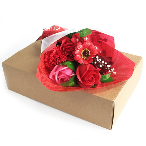 Bouquet de Fleurs de Savon en Coffret – Rouge Édition Spéciale