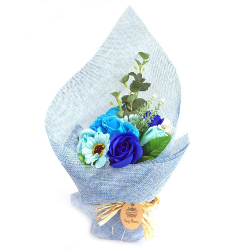 Bouquet de Fleurs de Savon sur Pied – Bleu