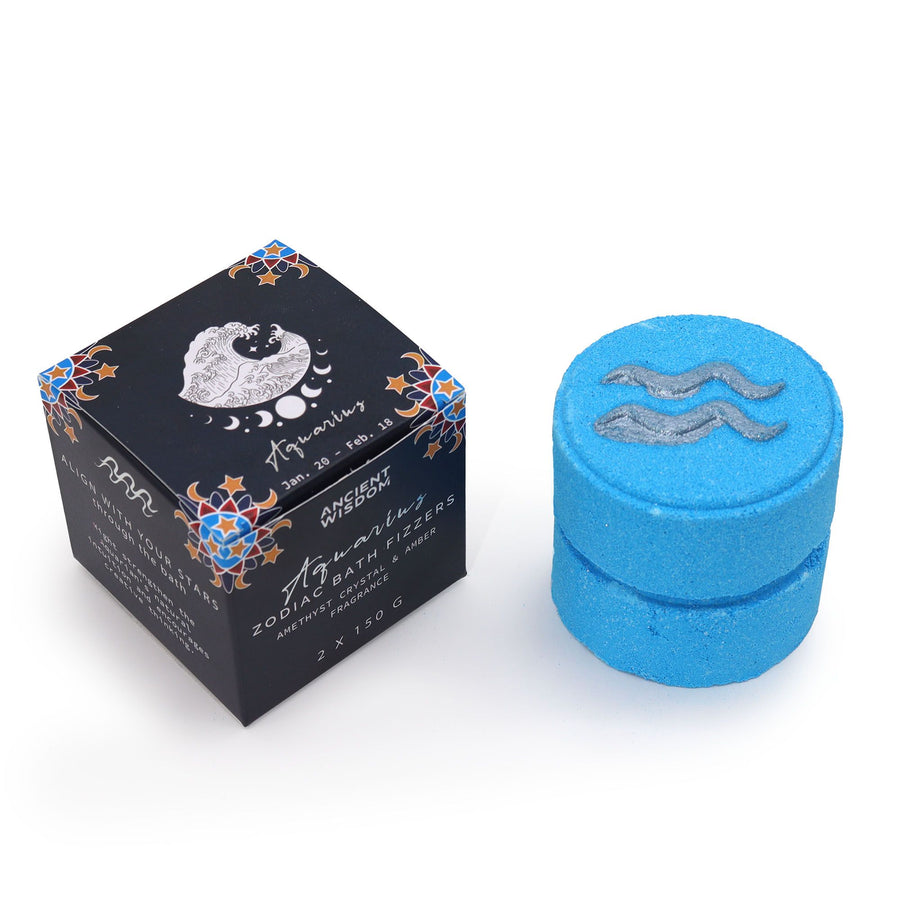 Duo de Fizzers de Bain Zodiaque avec Horoscope – Verseau