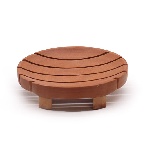 Porte-Savon Rond en Bois d'Acajou - Classic Mahogany