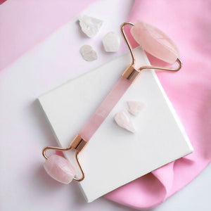 Rouleau de Massage Visage en Quartz Rose