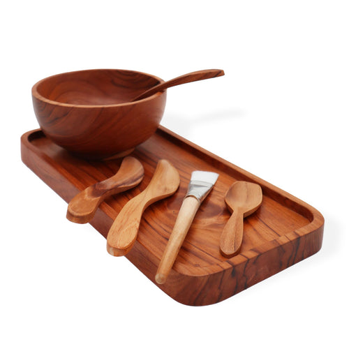 Set d'Application Argile/Cire pour Spa – Bois de Teck