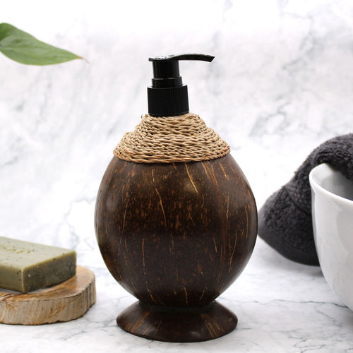 Distributeur de Savon Naturel en Bois 150 ml – Finition Coco
