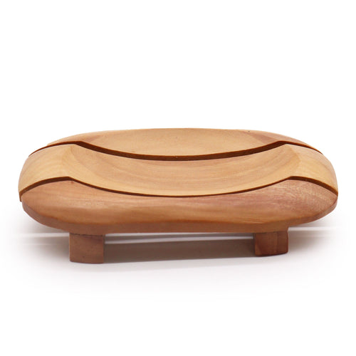 Porte-Savon en Acajou – Ovale dans Rectangle