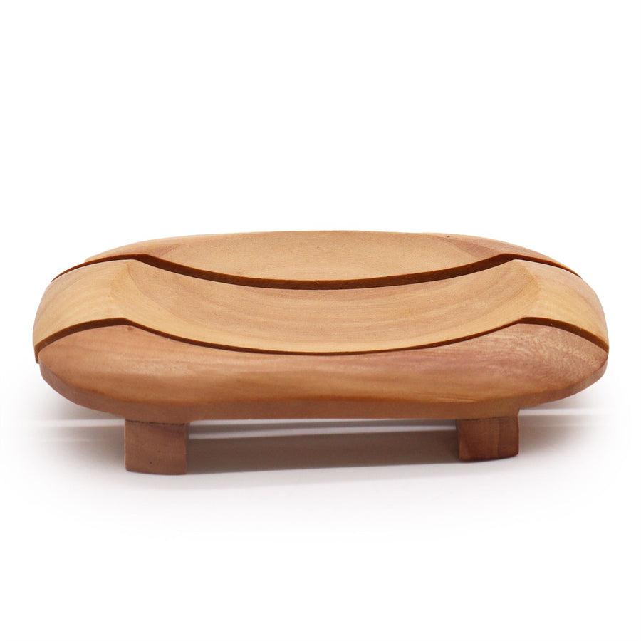 Porte-Savon en Acajou – Ovale dans Rectangle