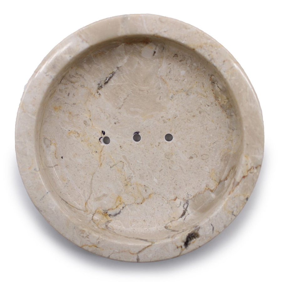 Porte-Savon Plat en Marbre Miel Naturel