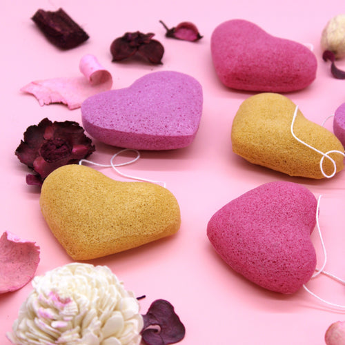 Éponge Konjac Visage Cœur – Rose (2)