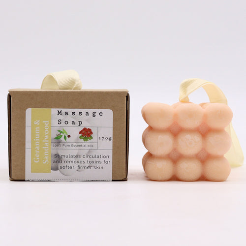 Savon de Massage Géranium & Bois de Santal