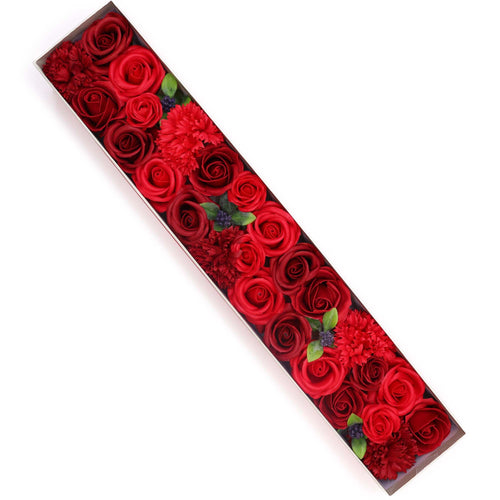 Coffret Extra Long de Savons Fleurs – Roses Rouges Classiques