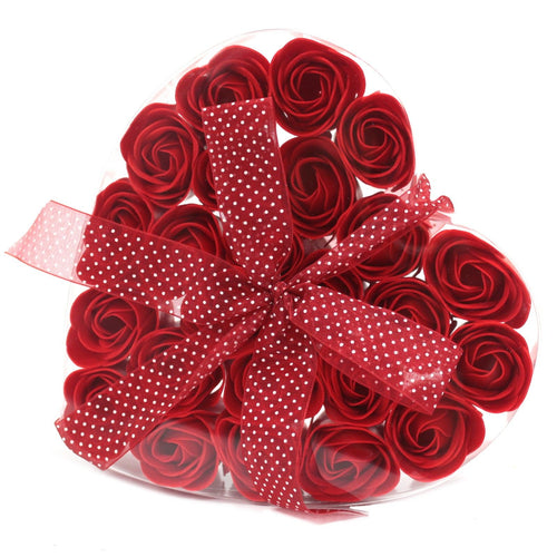 Coffret Cœur de 24 Savons Fleurs – Roses Rouges