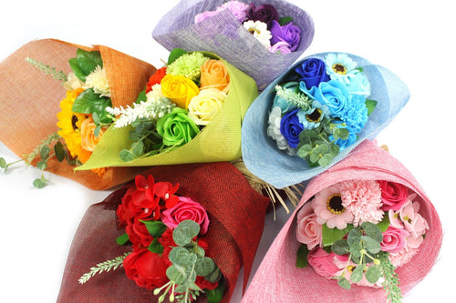 Bouquet de Fleurs de Savon sur Pied – Orange