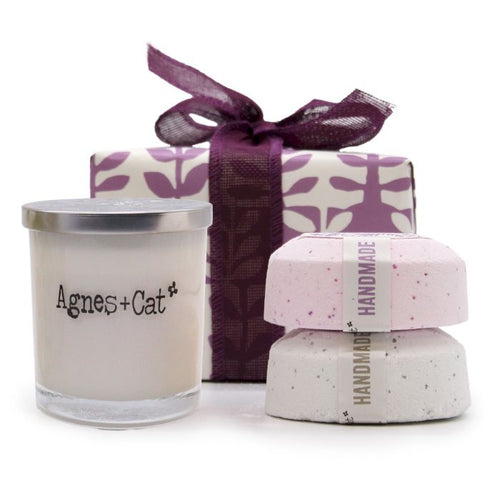 Coffret Cadeau Bain Moonstone – Bougie & Bombes de Bain