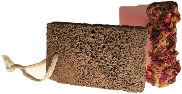 Pierre Ponce Volcanique Pieds – Forme Savon Carré