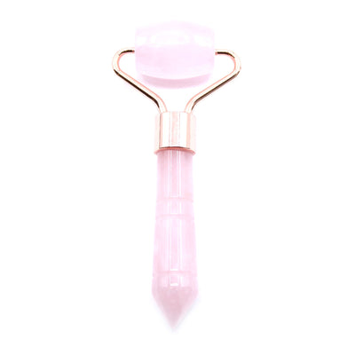 Mini Rouleau de Massage Visage en Quartz Rose