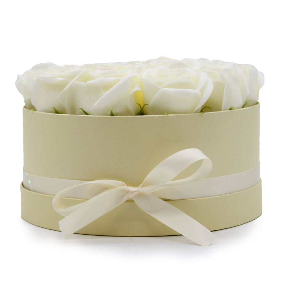 Bouquet de Savons Fleurs Cadeau – 14 Roses Crème
